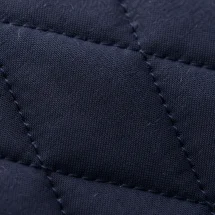 Parka matelassée bleu marine — détail macro tissu