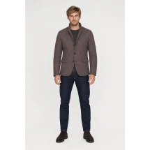 Veste matelassée marron — porté face — sur mesure — Costume Privé Paris