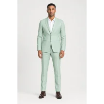 Costume mariage vert menthol — porté face — sur mesure — Costume Privé Paris