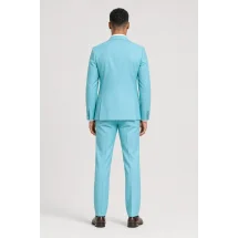 Costume mariage bleu turquoise — vue de dos porté
