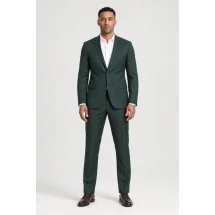 Costume mariage vert olive — porté face — sur mesure — Costume Privé Paris