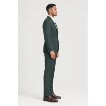 Costume mariage vert olive — vue profil porté