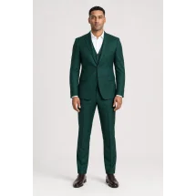 Costume mariage vert sapin — porté face — sur mesure — Costume Privé Paris