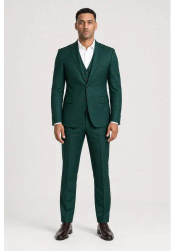 Costume mariage vert sapin — porté face — sur mesure — Costume Privé Paris