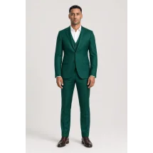 Costume mariage vert intense — porté face — sur mesure — Costume Privé Paris