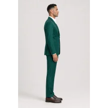 Costume mariage vert intense — vue profil porté