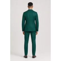 Costume mariage vert intense — vue de dos porté