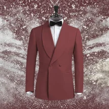Smoking croisé 2 boutons col châle bordeaux | Costume Privé Paris
