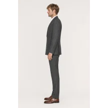 veste croisée gris rayures gris pour homme — vue profil porté