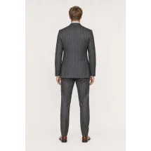 veste croisée gris rayures gris pour homme — vue de dos porté