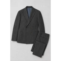 veste croisée gris rayures gris pour homme — packshot ensemble