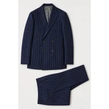 veste croisée bleu rayures gris - Style élégant pour hommes. — packshot ensemble