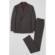 veste croisée gris rayures rouge — packshot ensemble