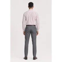 Chemise blanche à double rayure rouge - Style élégant pour hommes — vue de dos portée