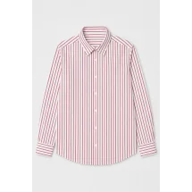 Chemise blanche à double rayure rouge - Style élégant pour hommes — packshot ensemble