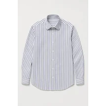 Chemise blanche à double rayure bleue - Style élégant pour hommes — packshot ensemble