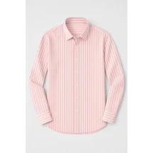 Chemise rose à rayures blanches - Style élégant pour hommes et femmes. — packshot ensemble