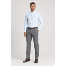 Chemise bleu ciel à rayures blanches - Style élégant pour hommes — portée veste ouverte décontractée
