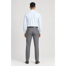 Chemise bleu ciel à rayures blanches - Style élégant pour hommes — vue de dos portée