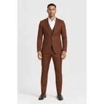 Costume mariage rouge brique — porté face — sur mesure — Costume Privé Paris