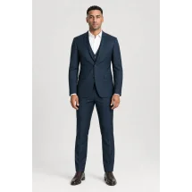 Costume mariage bleu nuit — porté face — sur mesure — Costume Privé Paris