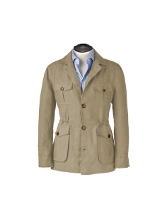 Veste saharienne lin beige sable