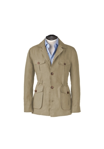 Veste saharienne lin beige sable