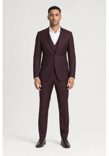 Costume mariage bordeaux — porté face — sur mesure — Costume Privé Paris