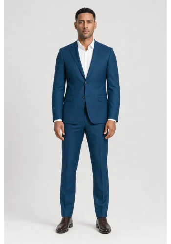 Costume mariage bleu indigo — porté face — sur mesure — Costume Privé Paris