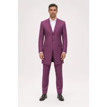 Redingote rose fuchsia — porté face — sur mesure — Costume Privé Paris