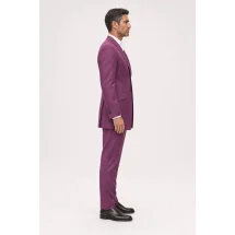Redingote rose fuchsia — vue profil porté