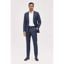 Redingote bleu — porté décontracté veste ouverte