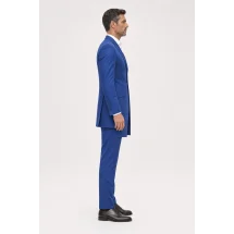 Redingote bleu roi — vue profil porté