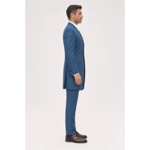 Redingote bleu indigo — vue profil porté