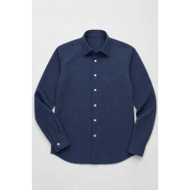 Chemise Denim Bleu Foncé - Style Décontracté et Élégant pour Hommes. — packshot ensemble