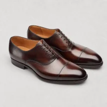 Chaussures Richelieu bout droit marron patiné — packshot — Costume Privé Paris