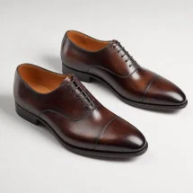 Chaussures Richelieu bout droit marron patiné — vue alternative finition