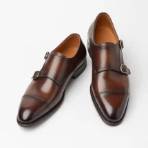 Chaussures double boucle marron patiné — vue alternative finition