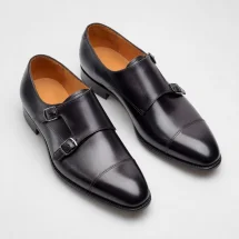 Chaussures double boucle noir patiné — vue alternative finition