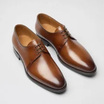 Chaussures derby cognac patiné — vue alternative finition