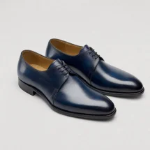 Chaussures derby bleu patiné — packshot — Costume Privé Paris