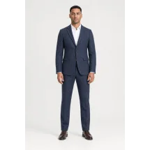 Blazer Bleu roi Harris Tweed — porté face — sur mesure — Costume Privé Paris