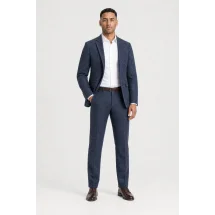 Blazer Bleu roi Harris Tweed — porté décontracté veste ouverte