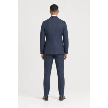 Blazer Bleu roi Harris Tweed — vue de dos porté