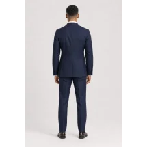 Costume Bleu double carreaux bleu — vue de dos porté