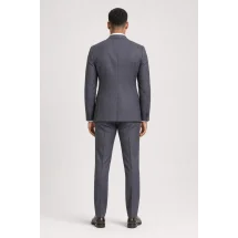 Costume Gris carreaux bleu — vue de dos porté