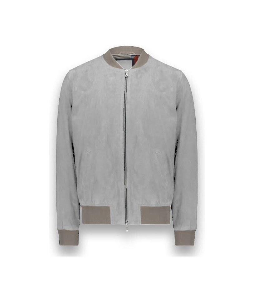 Blouson en nubuck gris clair MA1 Steve - Style et confort pour hommes
