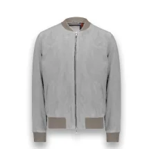 Blouson en nubuck gris clair MA1 Steve | Costume Privé Paris