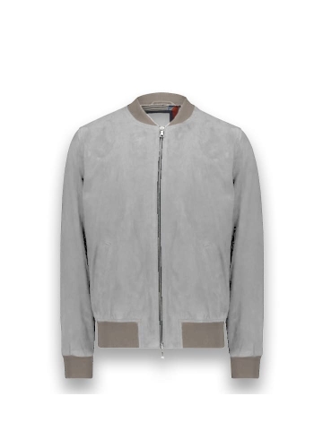Blouson en nubuck gris clair MA1 Steve - Style et confort pour hommes