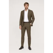 Veste marron tweed carreaux — porté décontracté veste ouverte